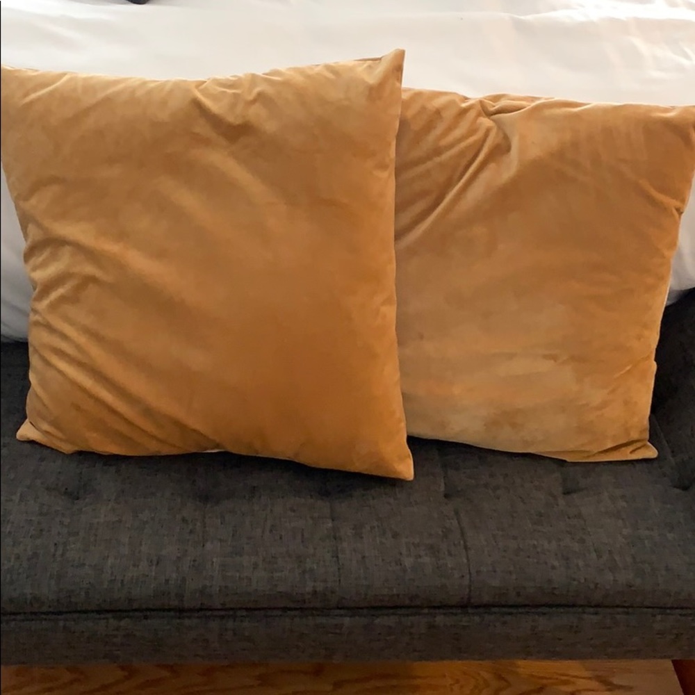 Gold throw pillows